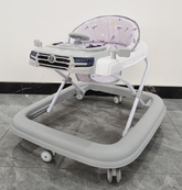 Baby Walker with Car-Themed Activity Tray – Foldable & Comfortable Seat